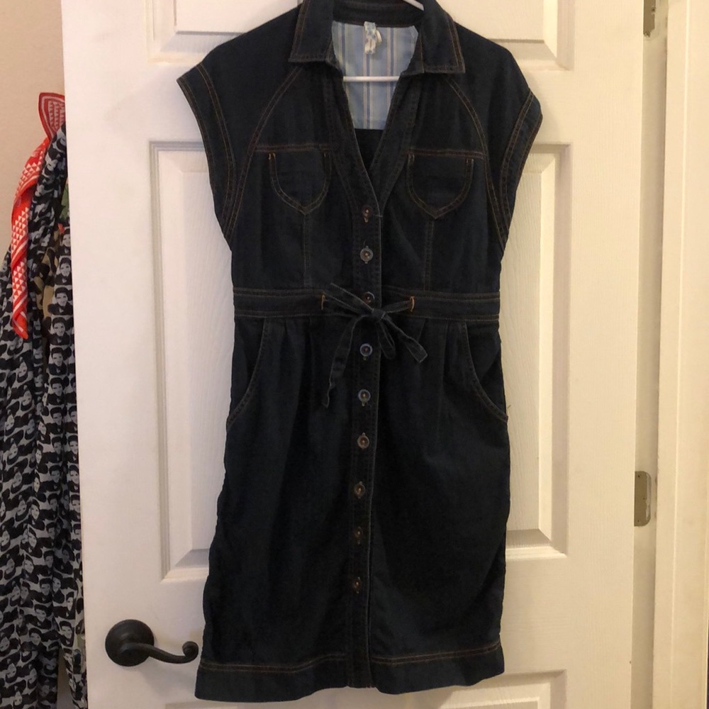 Maeve Dark Wash Denim Shirt Dress